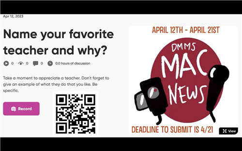 Use the QR Code to record